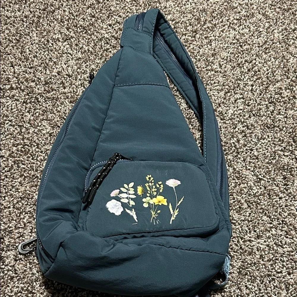 Street Level Teal Backpack with Floral Design